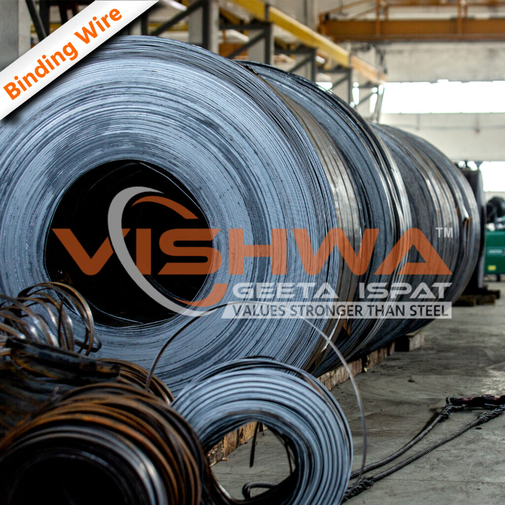 Binding wire supplied by Vishwa Geeta Ispat, trusted steel supplier in India with 65 years of steel trading experience