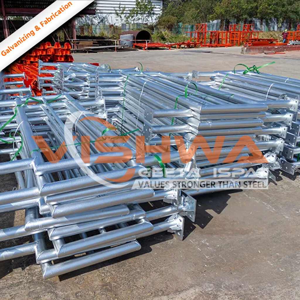 Galvanizing and fabrication services by Vishwa Geeta Ispat, trusted steel supplier in India with 65 years of steel trading experience