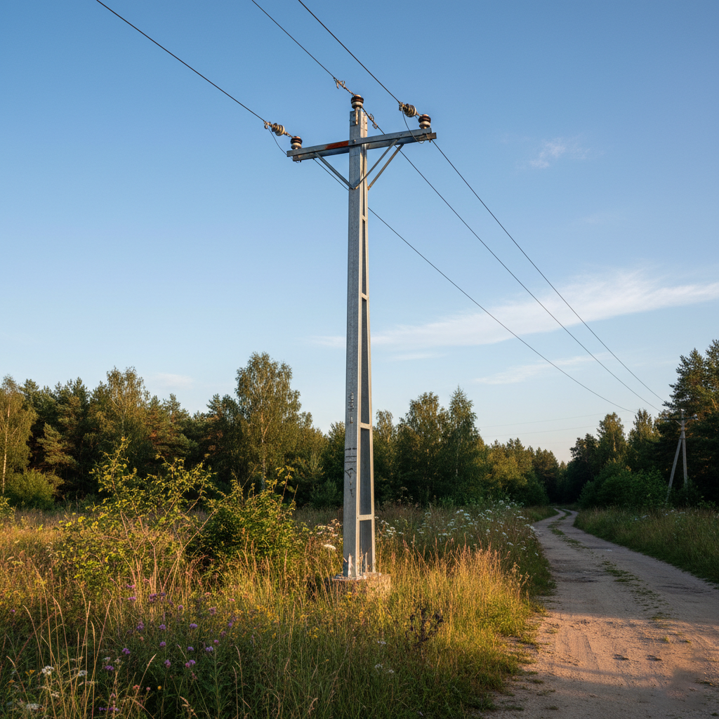 RSJ current pole by Vishwa Geeta Ispat (Vishwageeta) for overhead line support and stability