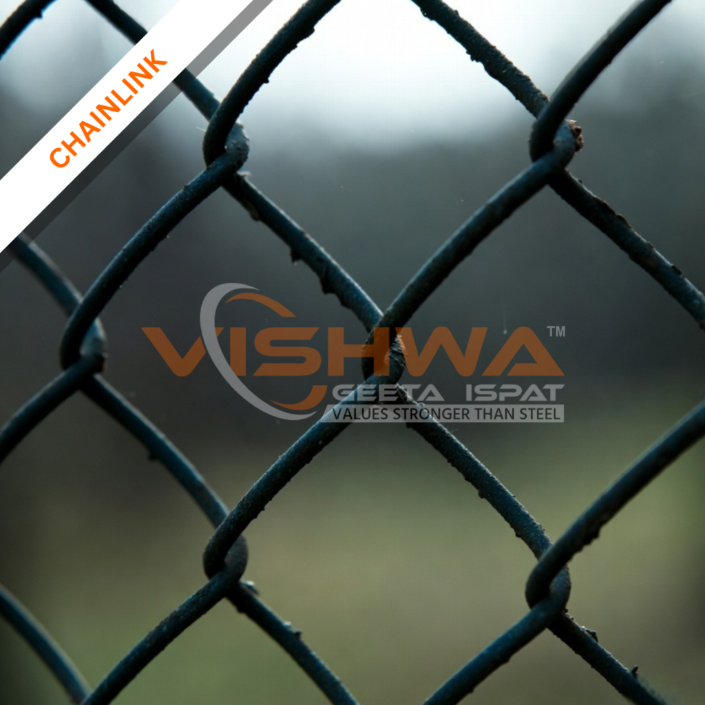 Chainlink fencing supplied by Vishwa Geeta Ispat, trusted steel supplier in India with 65 years of steel trading experience