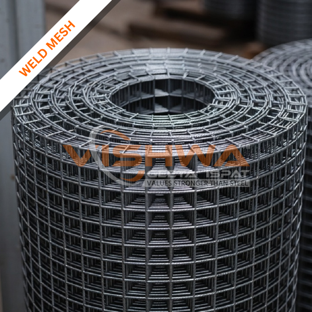 Welded mesh supplied by Vishwa Geeta Ispat, trusted steel supplier in India with 65 years of steel trading experience